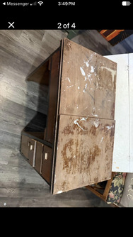 Cabinet top and drawers from above